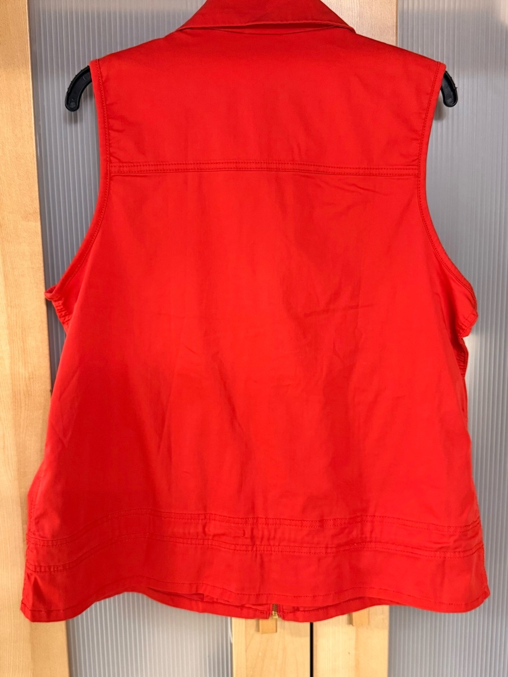 Chico's Bright Red Zip Front Utility Vest - Picture 2 of 3